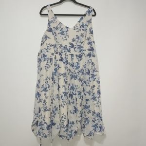 Torrid Cream/White Dress, with blue flowers.